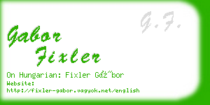 gabor fixler business card